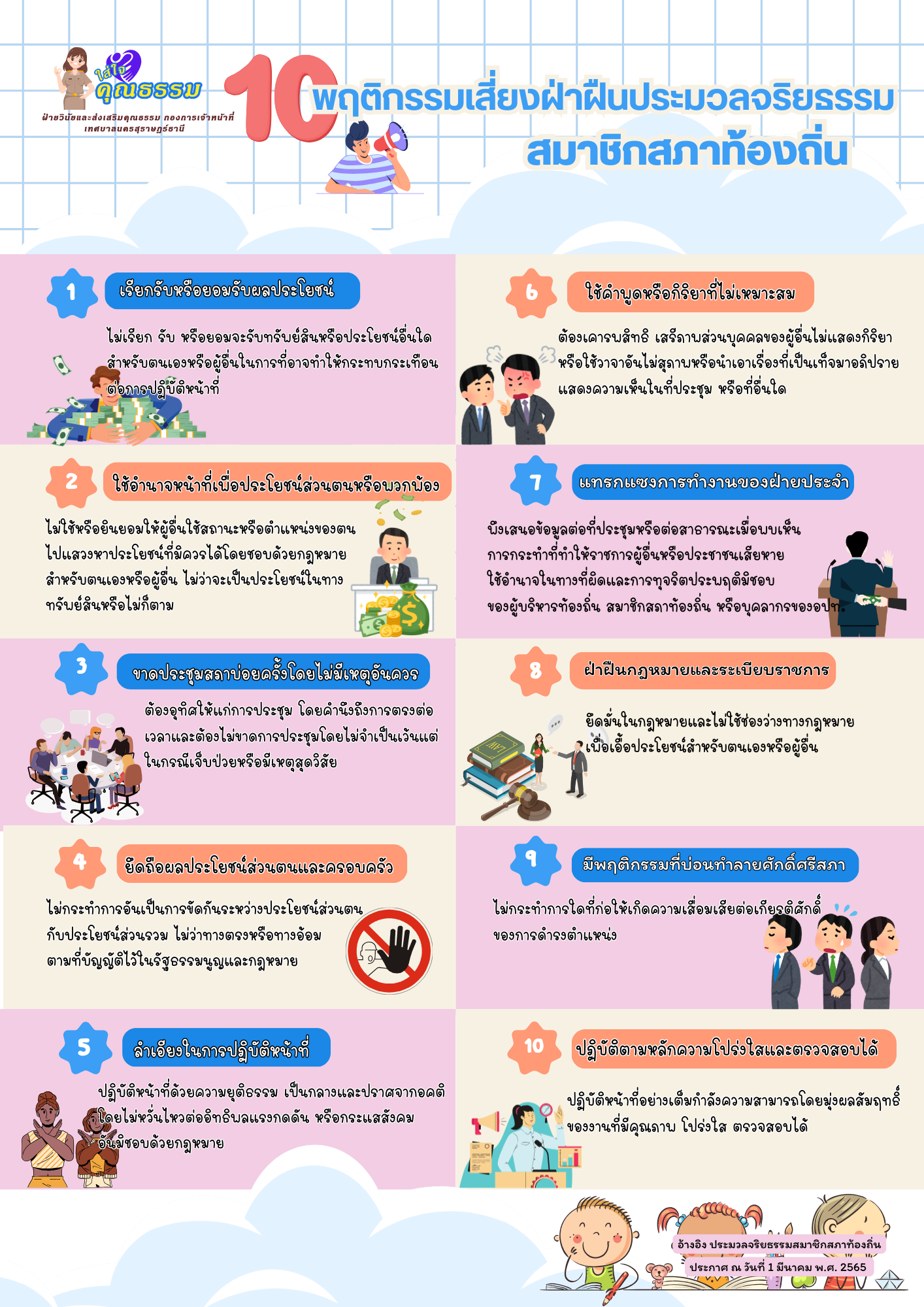 10 พฤติกรรมเสี่ยงฝ่าฝืนประมวลจริยธรรมสมาชิกสภาท้องถิ่น รูปภาพ 1